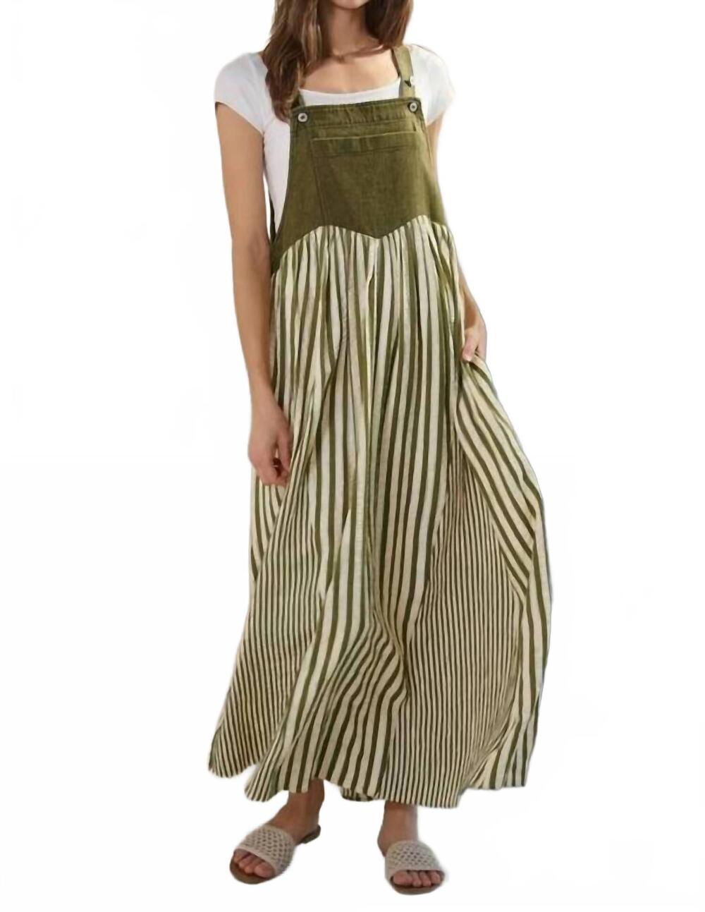 NEW ODDI denim maxi dress in washed olive
